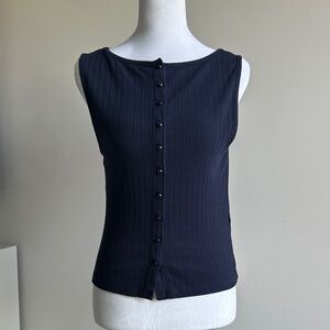 Elegant navy  Sleeveless Top